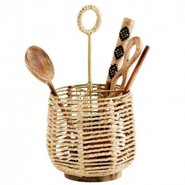 Cutlery holder with jute