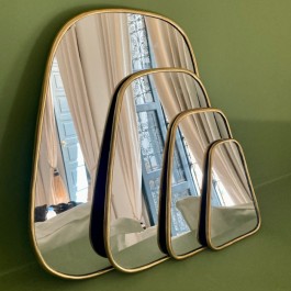 18 cm trapeze brass mirror