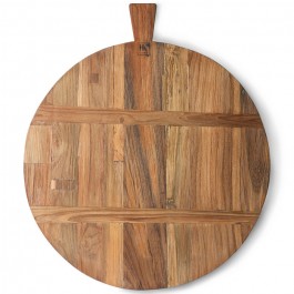 50 cm round bread board reclaimed teak