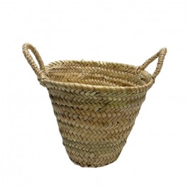 18 cm heigh woven palm leaf basket
