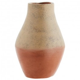 Pot en terre cuite taupe et terracotta