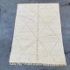 Moroccan Berber rug Beni Ouarain white ivory with diamonds and black dashes 150 x 100 cm