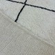 Moroccan Berber rug Beni Ouarain white ivory with black diamonds 210 x 150 cm