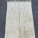 Moroccan Berber rug Beni Ouarain white ivory with diamonds and black dashes 210 x 150 cm