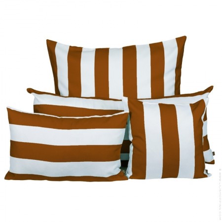 Riviera copper and white outdoor square cushion
