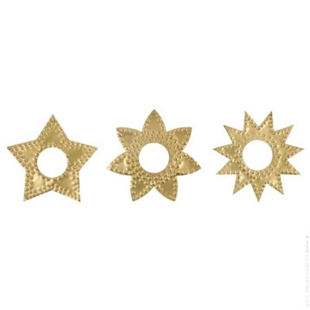 Golden star candle ring (set of 3)