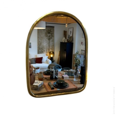 24 cm trapeze brass mirror