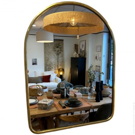 40 cm trapeze brass mirror