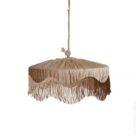 Pendant lamp Parasol 70 cm golden fringes