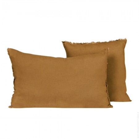 Housse de coussin Viti tabac carré + intérieur