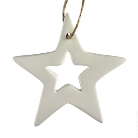 Christmas Star in white ceramic