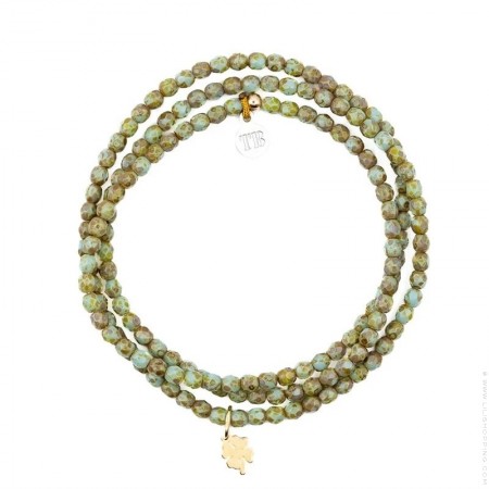 3 turn new cross gold green bracelet