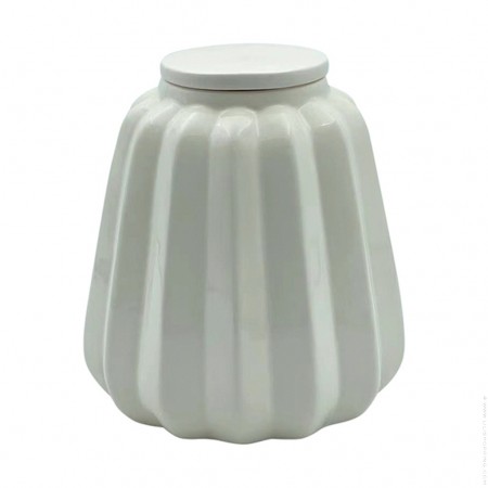 Vase / pot ondulé blanc