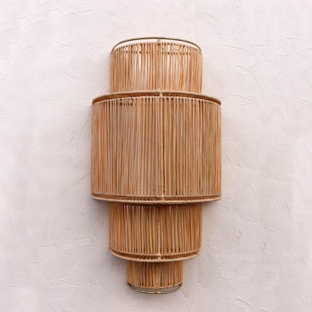 Golden raffia 3 floors wall lamp